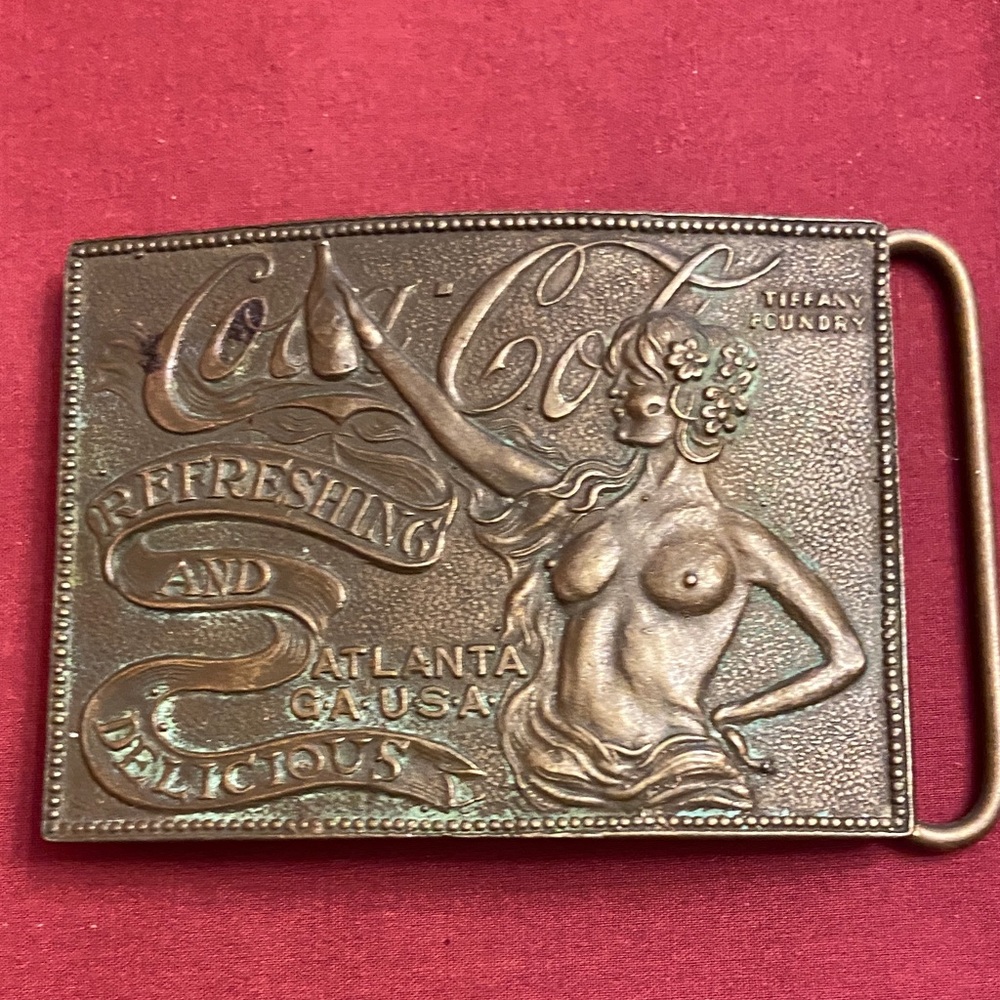 Tiffany Vintage Coca-Cola Artistic Bronze Belt Buckle